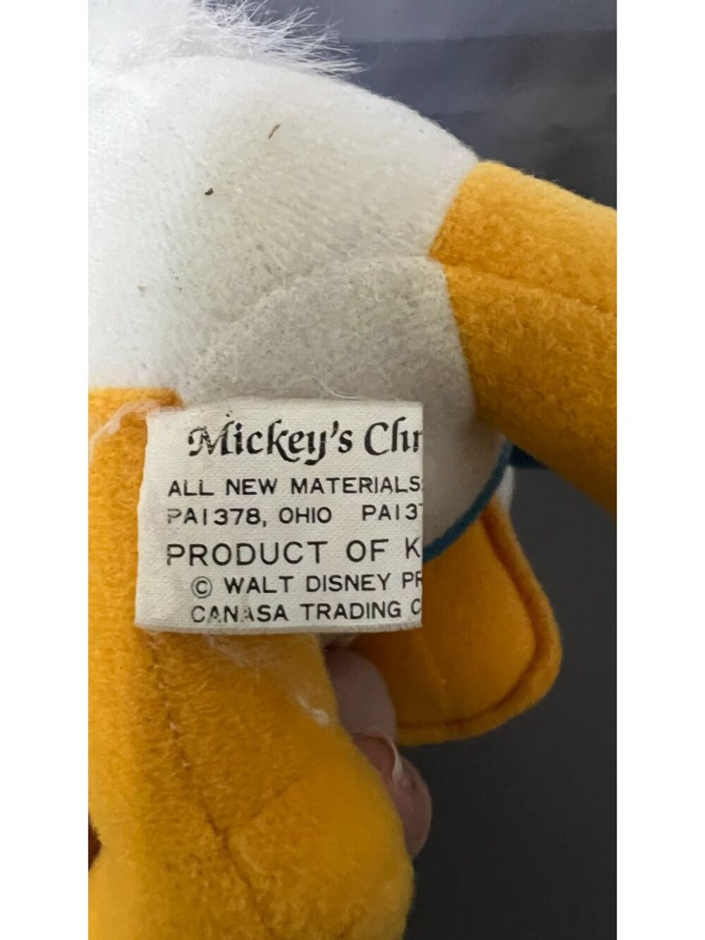 Vintage Donald Duck Plush Stuffed Toy Disney Mickeys Club - Picture 3 of 4